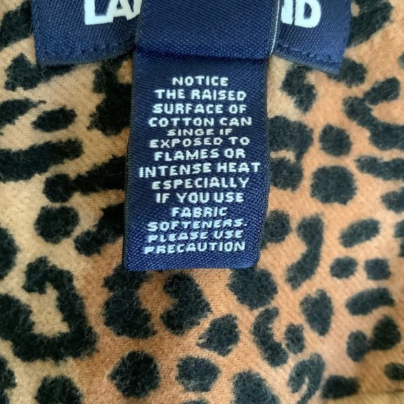 New Lands’ End Animal Print Shirt Long Sleeve LP - Picture 9 of 11